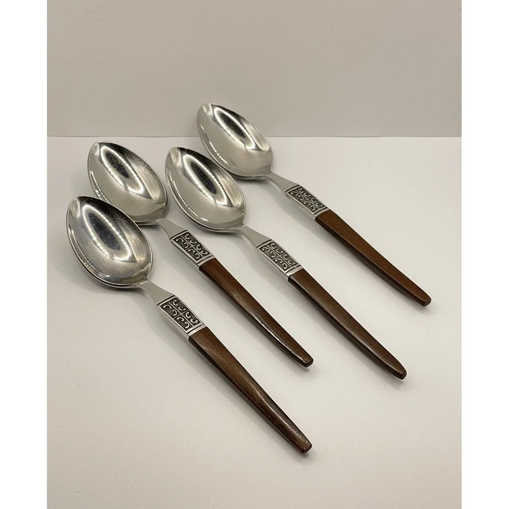 Set Of 4 Ekco Eterna‎ LA JOYA Stainless Steel Japan Flatware Dessert Spoons